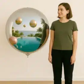 Palloncino in foil XXXL rotondo 154 cm argento